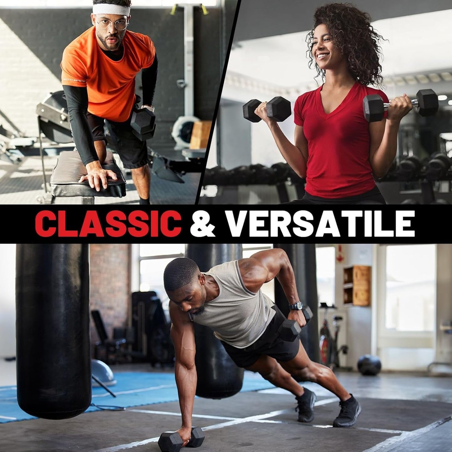 HEX Dumbbell Set 2.5-125Lb, Rubber Encased Home Gym Dumbbells, Exercise & Fitness Weights Dumbbells for Women & Men, Hand Weight for Strength Training