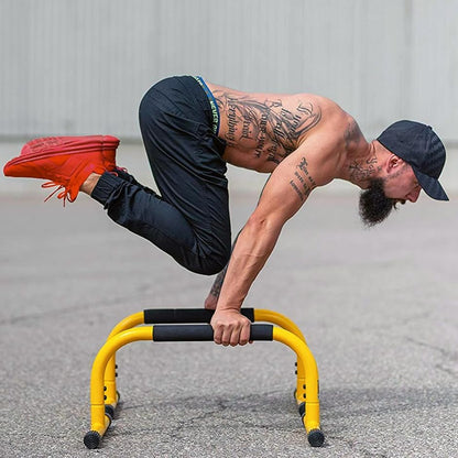 Parallette Push up Bars Dip Station Stand - Perfect for Home and Garage Gym Exercise Equipment - Gymnastics, Calisthenics, Strength Training Parallel Bars for Men and Women