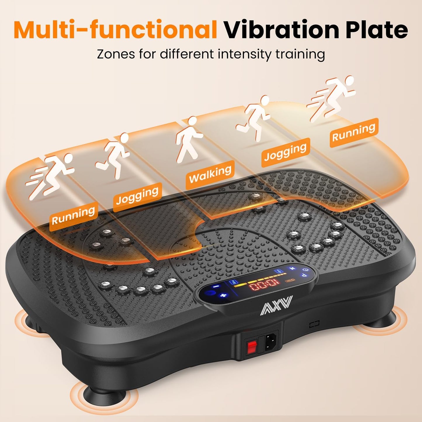 Vibration Plate Fitness Platform Exercise Machine Vibrating Shaking Full Body Shaker Workout Vibrate Stand Shake Board Sport Gym for Weight Loss Fat Burner for Women Men