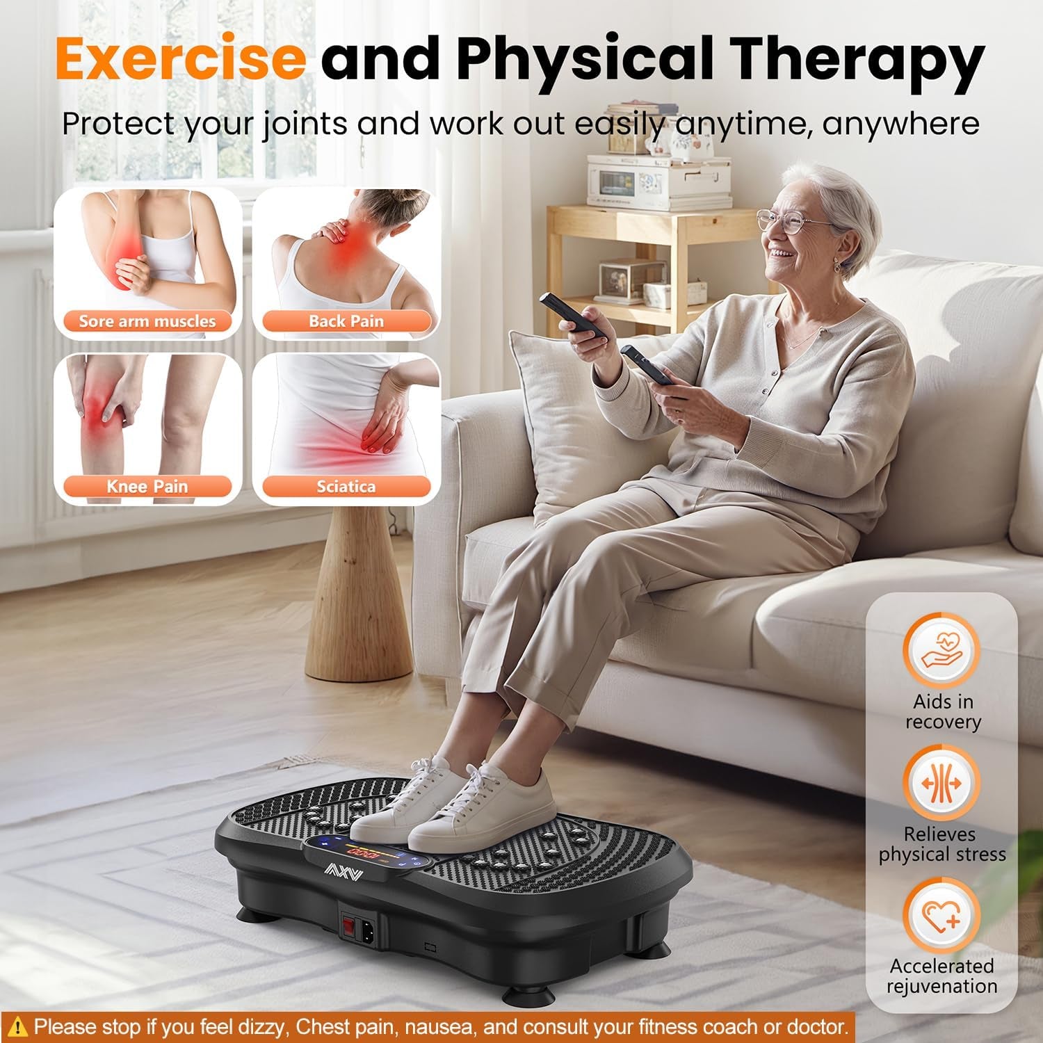 Vibration Plate Fitness Platform Exercise Machine Vibrating Shaking Full Body Shaker Workout Vibrate Stand Shake Board Sport Gym for Weight Loss Fat Burner for Women Men