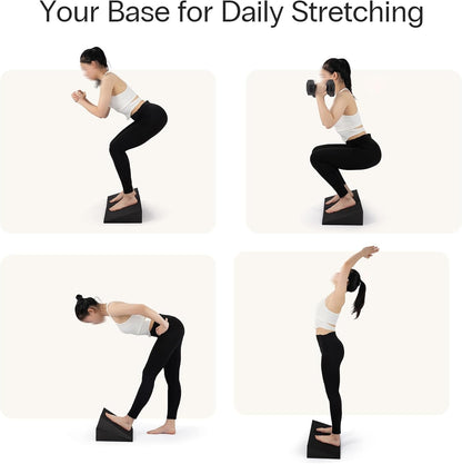 XL Foam Yoga Wedge Blocks, Set of 2, 16.5° Incline Slant Boards for Single or Dual Use, Stretching, Squats, Physical Therapy, Calf & Achilles Support, Balance & Rehab, 13" × 12.75" × 3.75"