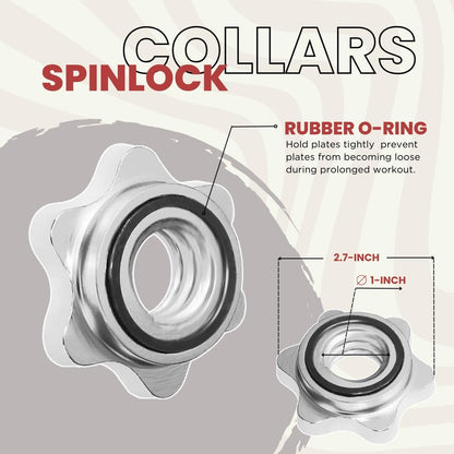 Standard Dumbbell Handles, 1 Inch Dumbbell Handles, Adjustable Dumbbells Handles 1 Inch Pair Fit Weight Plate 1 Inch - Multiple Options 14 to 24 Inch